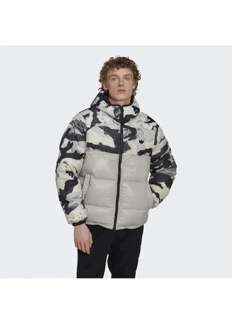 Пуховик чоловічий Adidas Down Regen Camo Hooded Puffer Jacket Grey — фото 3