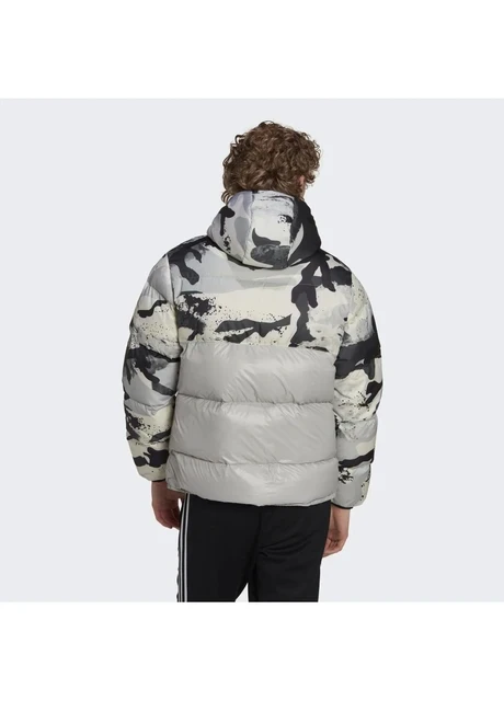 Пуховик чоловічий Adidas Down Regen Camo Hooded Puffer Jacket Grey — фото 4