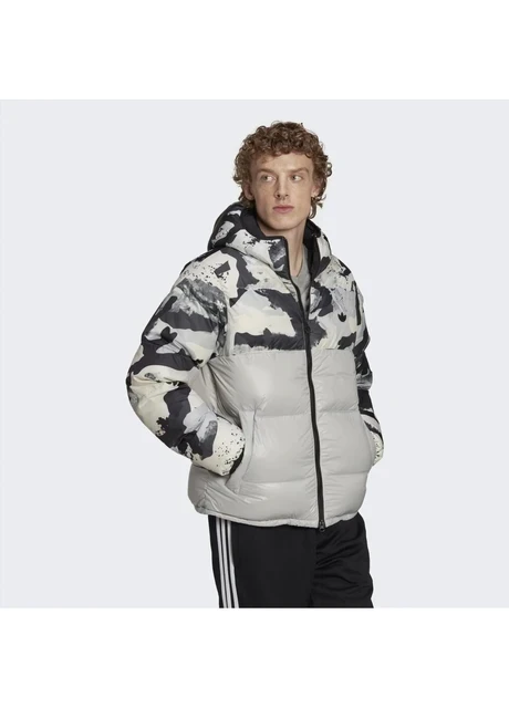 Пуховик чоловічий Adidas Down Regen Camo Hooded Puffer Jacket Grey — фото 5