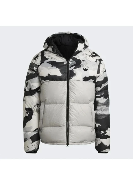 Пуховик чоловічий Adidas Down Regen Camo Hooded Puffer Jacket Grey — фото 7