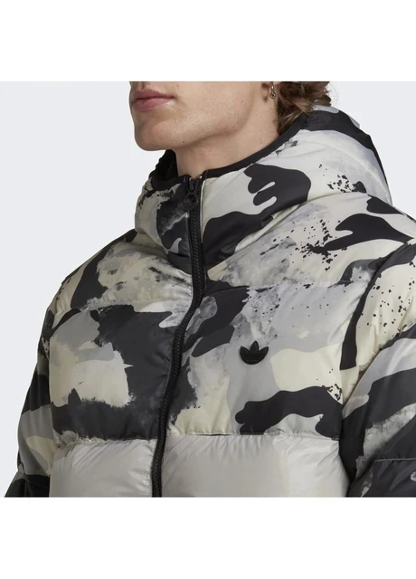 Пуховик чоловічий Adidas Down Regen Camo Hooded Puffer Jacket Grey — фото 8