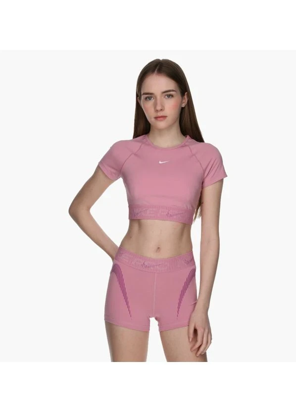 Спортивний топ жіночий Nike Dri-Fit Short-Sleeve Cropped Graphic Top Pink (HM6369-699) — фото 1