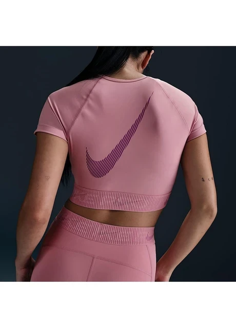 Спортивний топ жіночий Nike Dri-Fit Short-Sleeve Cropped Graphic Top Pink (HM6369-699) — фото 4