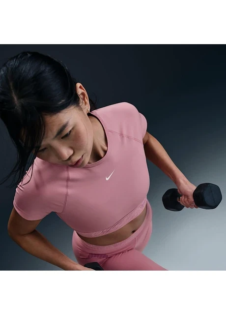 Спортивний топ жіночий Nike Dri-Fit Short-Sleeve Cropped Graphic Top Pink (HM6369-699) — фото 5