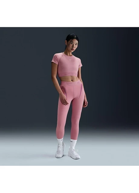Спортивний топ жіночий Nike Dri-Fit Short-Sleeve Cropped Graphic Top Pink (HM6369-699) — фото 6