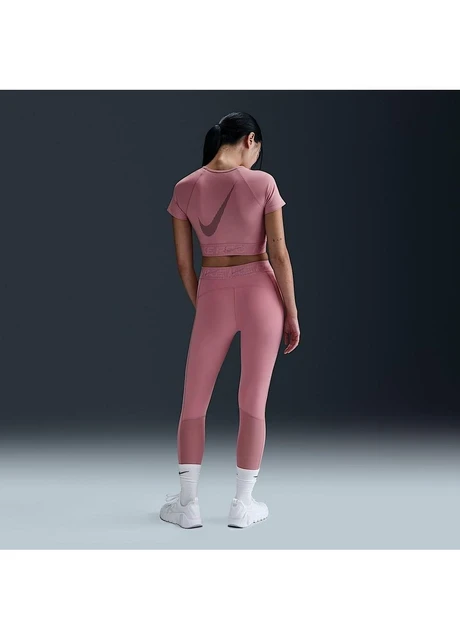 Спортивний топ жіночий Nike Dri-Fit Short-Sleeve Cropped Graphic Top Pink (HM6369-699) — фото 7