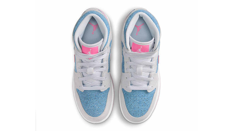 Кросівки дитячі Jordan 1 Mid Se (Gs) Grey/Blue (HQ1999-400) — фото 4