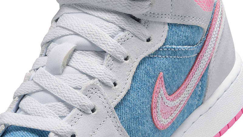 Кросівки дитячі Jordan 1 Mid Se (Gs) Grey/Blue (HQ1999-400) — фото 6