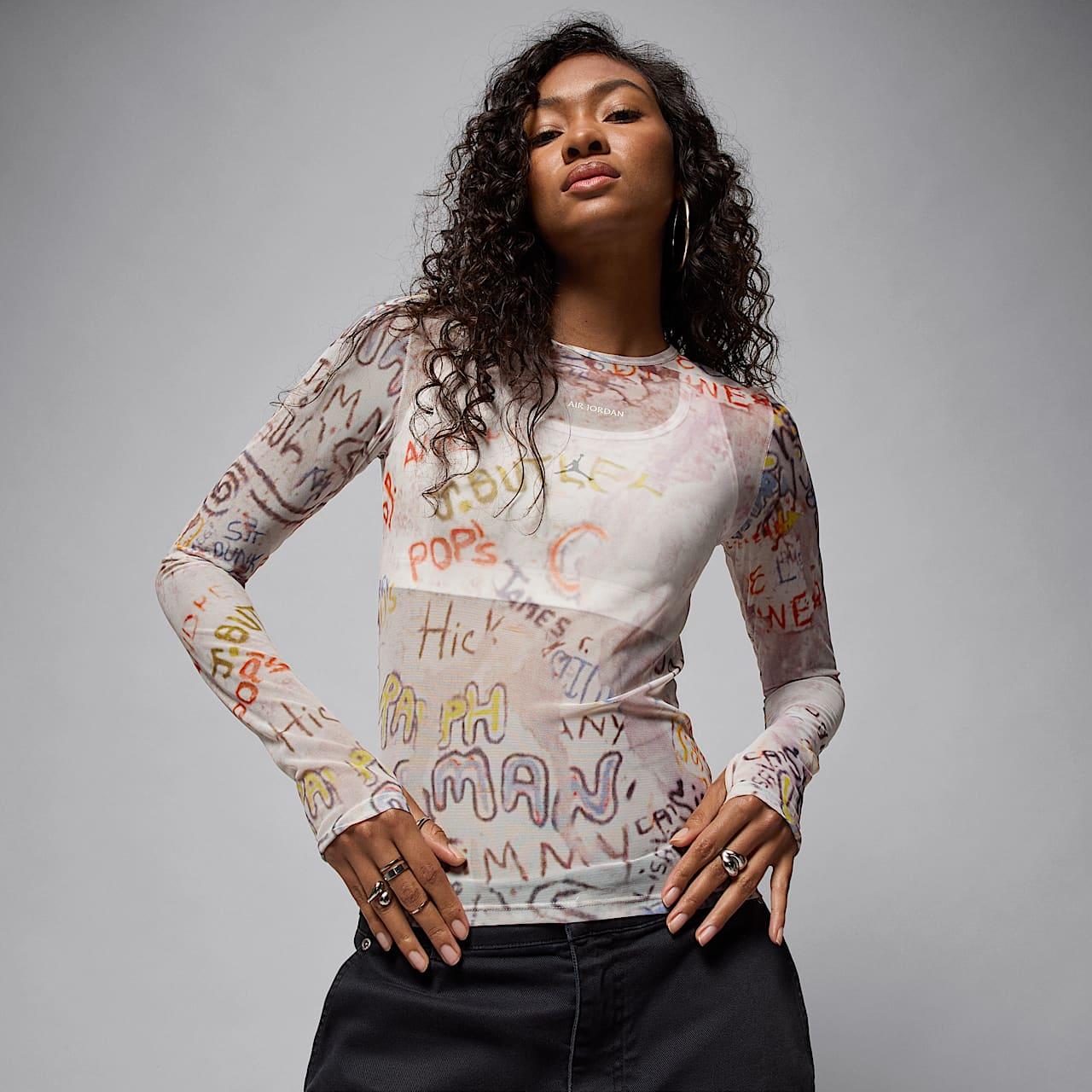Кофта жіночі Jordan Mesh Long-Sleeve Top Sail White — фото 3