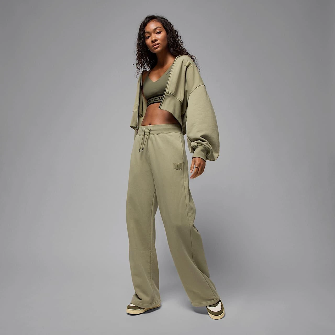 Брюки жіночі Jordan Flight Fleece Olive (IF3590-205) — фото 6
