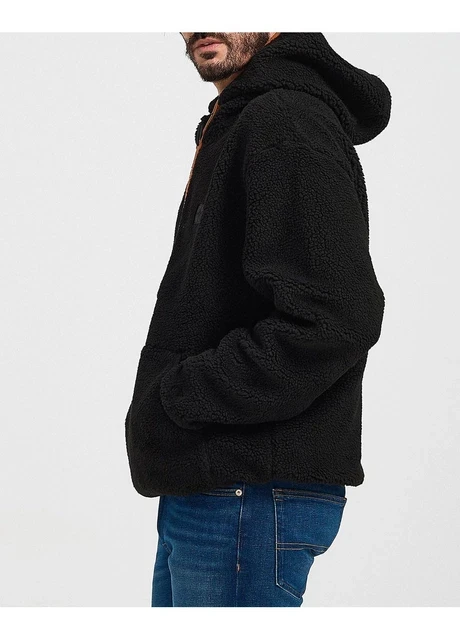 Кофта чоловіча Calvin Klein Jeans Sherpa Zip Neck Hoodie Black (J30J324086) — фото 4