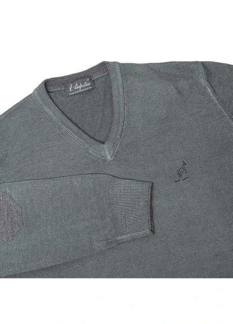 Кофта чоловіча Australian Sweater Merinos V Neck Grey (LSUMA0009-022) — фото 4