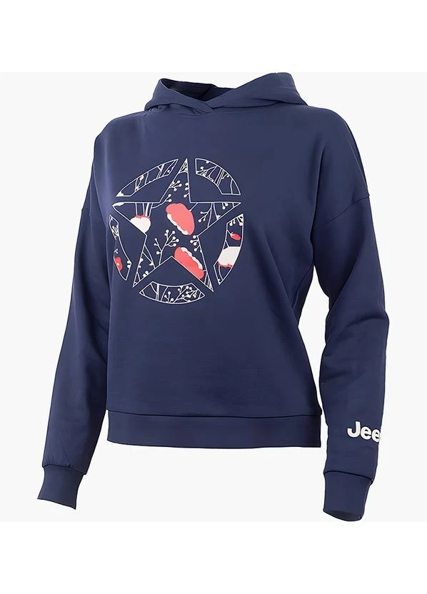 Кофта жіночі Jeep J Woman Hooded Cropped Sweatshirt Star Botanical Print J22w (O102607-A184) — фото 2