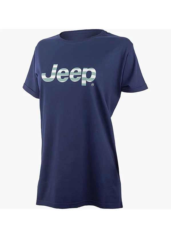 Футболка жіноча Jeep J Woman T-Shirt Oversize Striped Print Turn-Up Sleeve J22w (O102611-A184) — фото 2