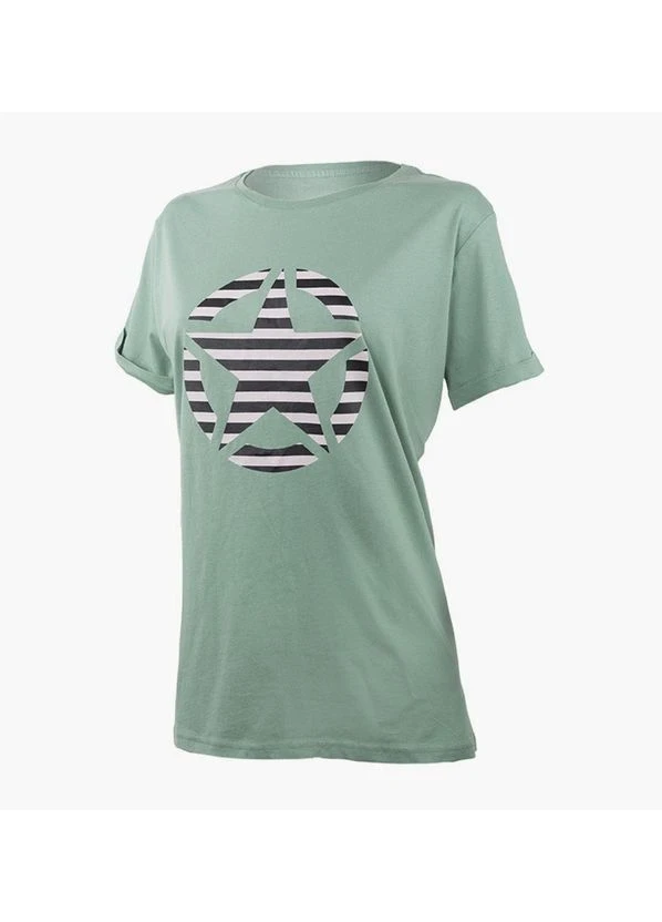 Футболка жіноча Jeep T-Shirt Oversize Star Striped Print Turn (O102613-E854) — фото 2