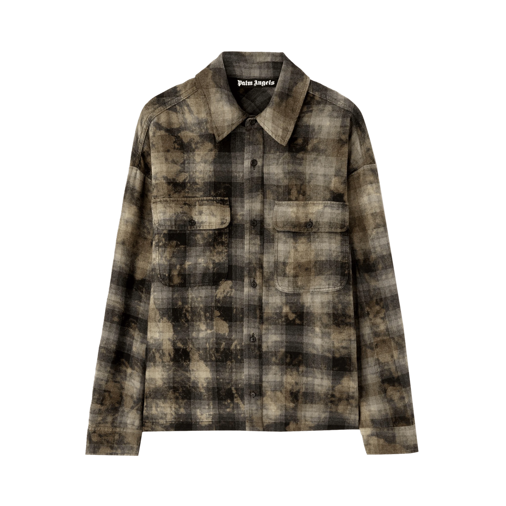 Сорочка Palm Angels Curved Logo Checkered Shirt — фото 1