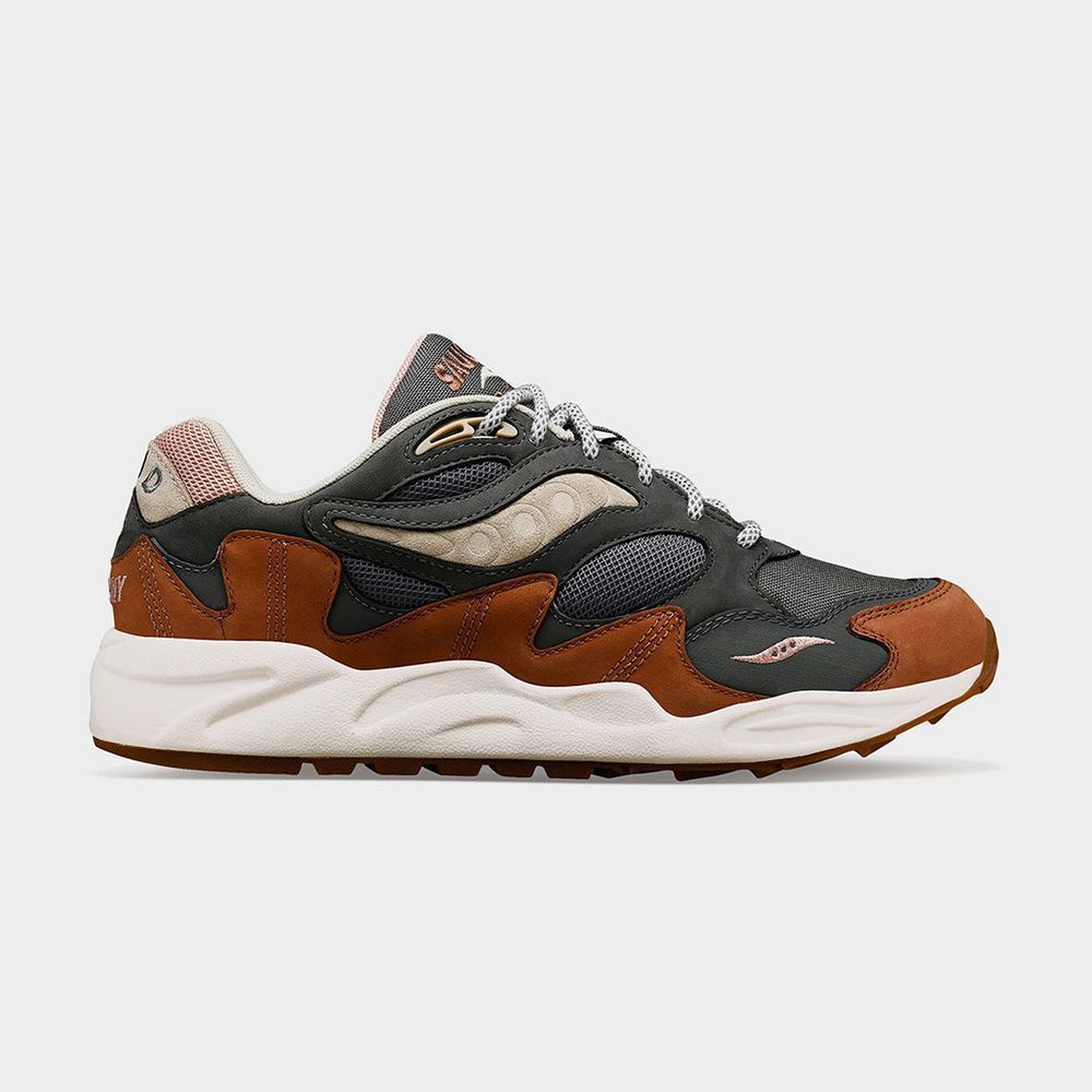 Кросівки чоловічі Saucony Grid Shadow 2 "Grey/Brown" — фото 1
