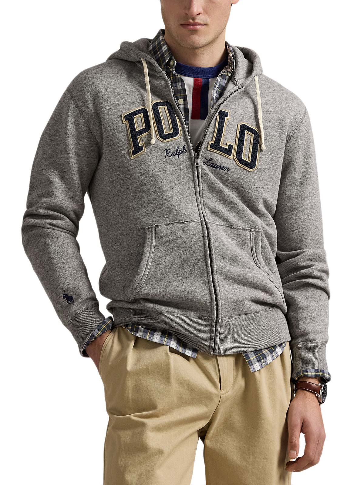 Сіре худі Polo Ralph Lauren з вишивкою — фото 1