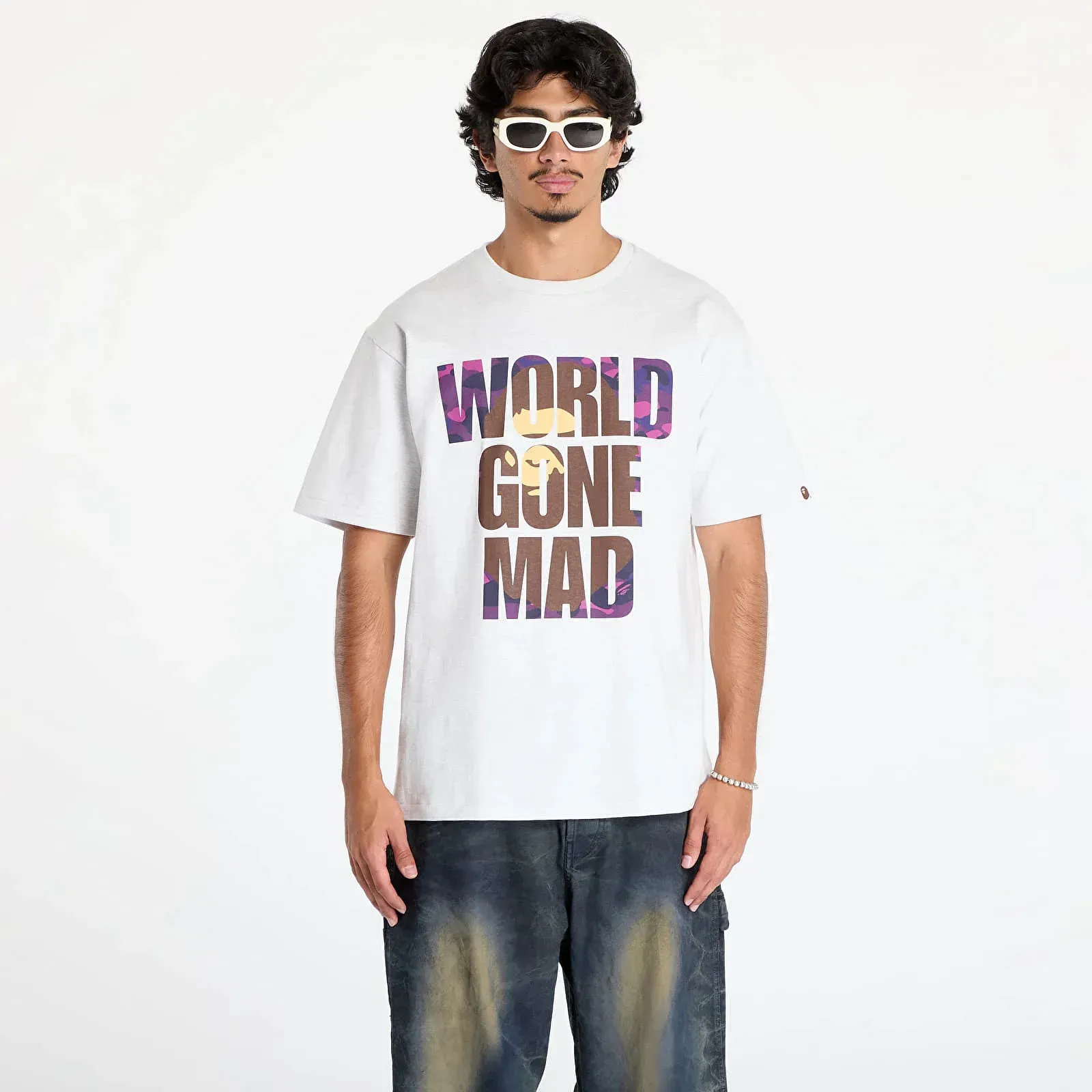Футболка чоловіча Bape A Bathing Ape Color Camo Wgm Ape Head Overlap Tee (001TEK801024M) — фото 5