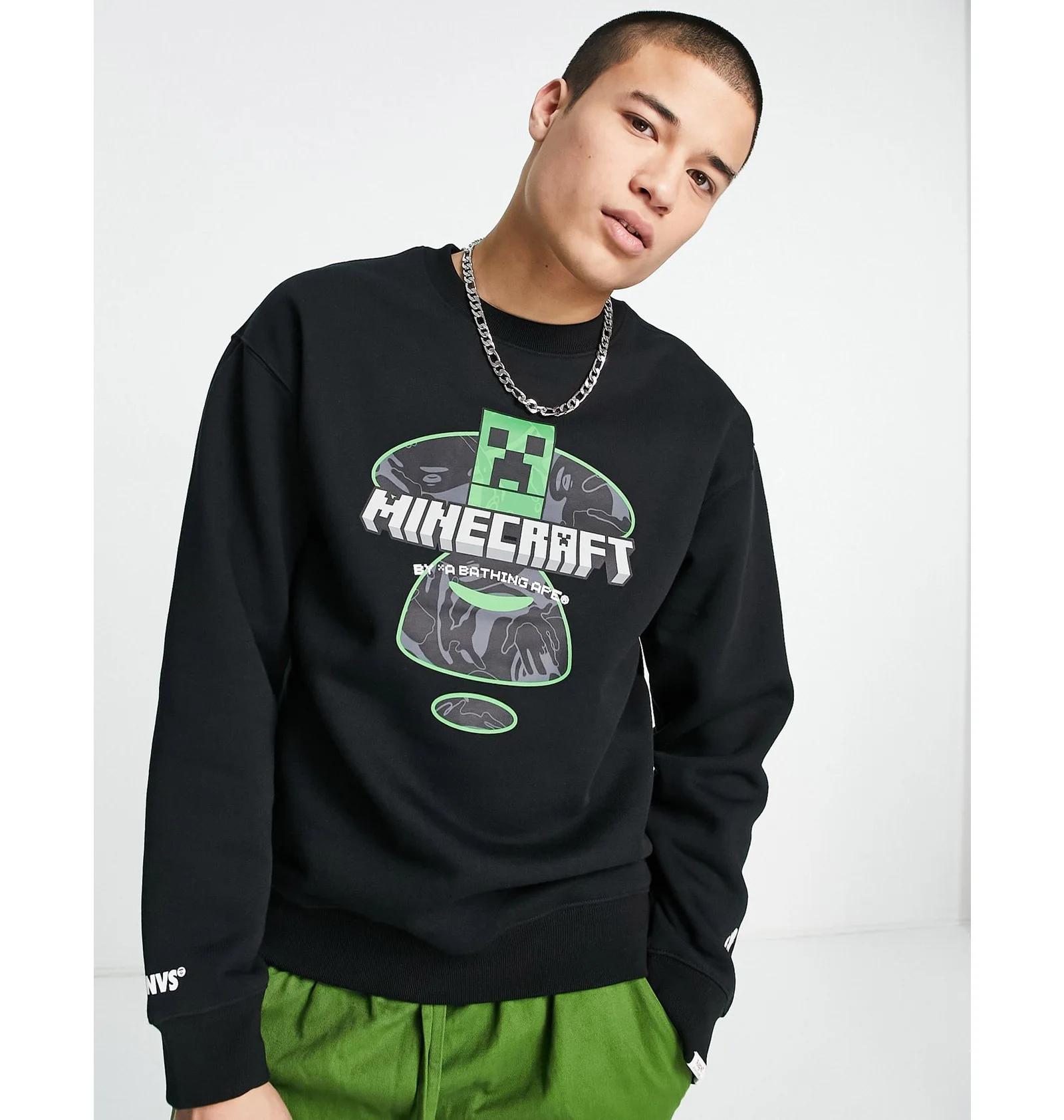 Світшот AAPE By A Bathing Ape x Minecraft Logo Black — фото 5