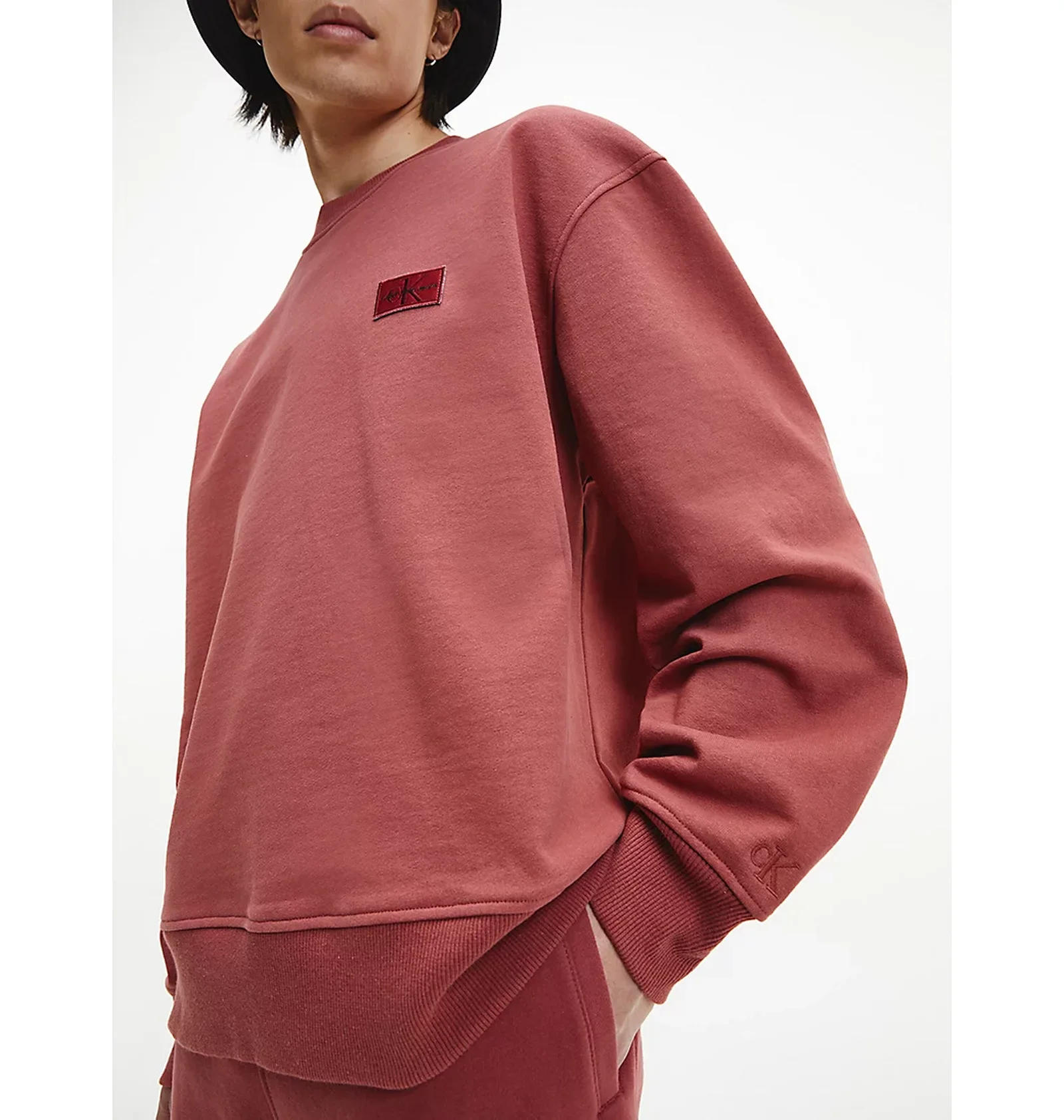 Кофта чоловіча Calvin Klein Shrunken Badge Crew Neck Terracotta Tile (J30J321544) — фото 3