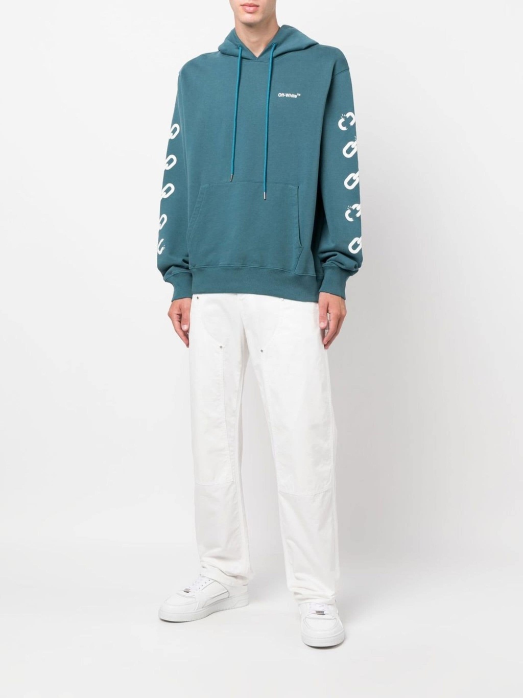 Кофта унісекс Off-White Off-White Ss22 Alphabet Printing Version Blue (OMBB097F22FLE0105501) — фото 3