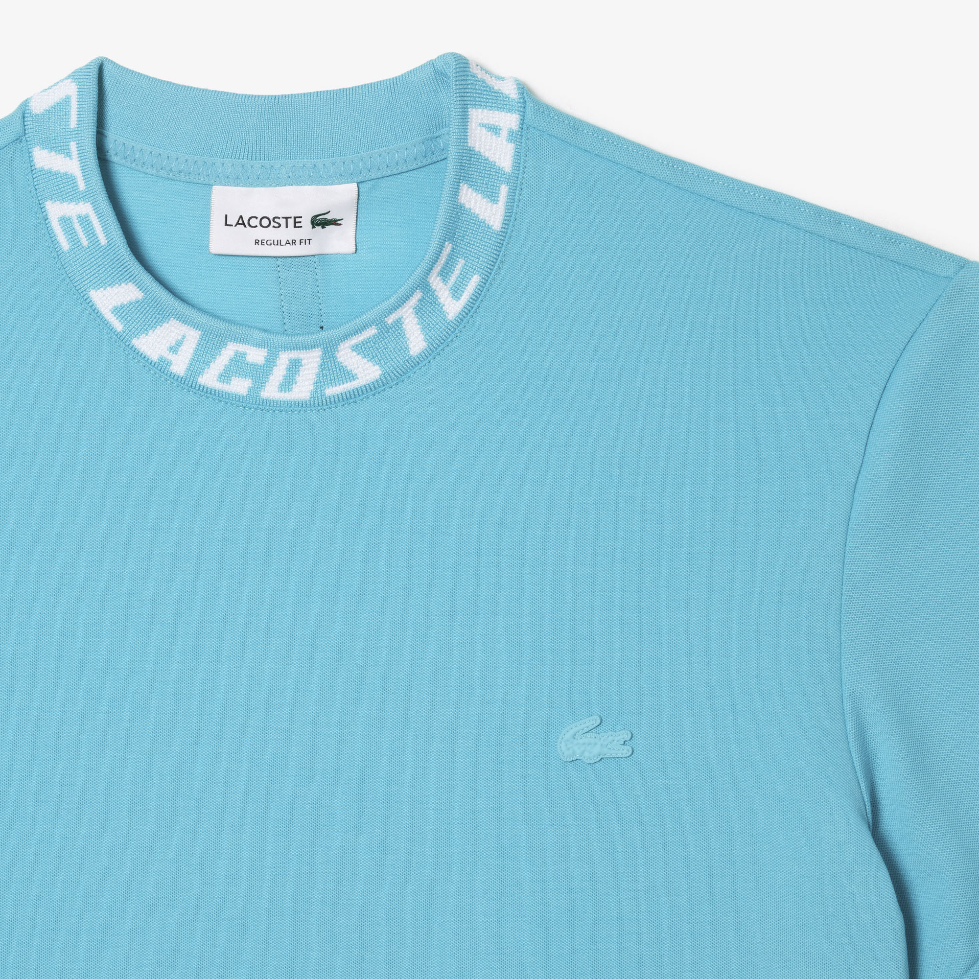 Синя футболка Lacoste Men's Regular Fit Branded — фото 4