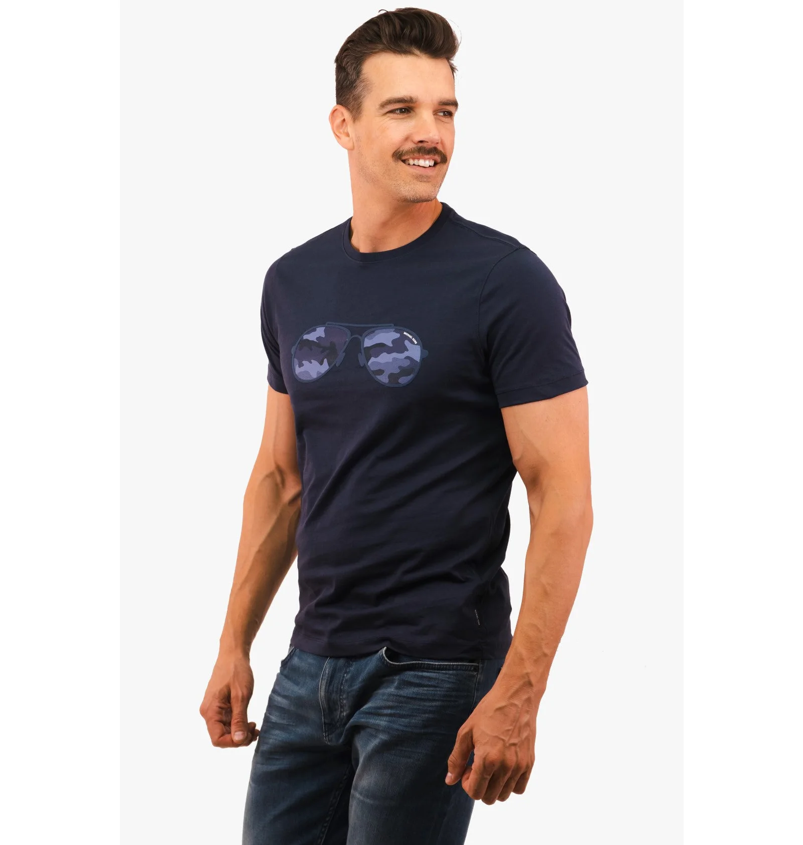 Футболка чоловіча Michael Kors Camo Aviator Short Sleeve Tee Blue (CS351IEFV4) — фото 4