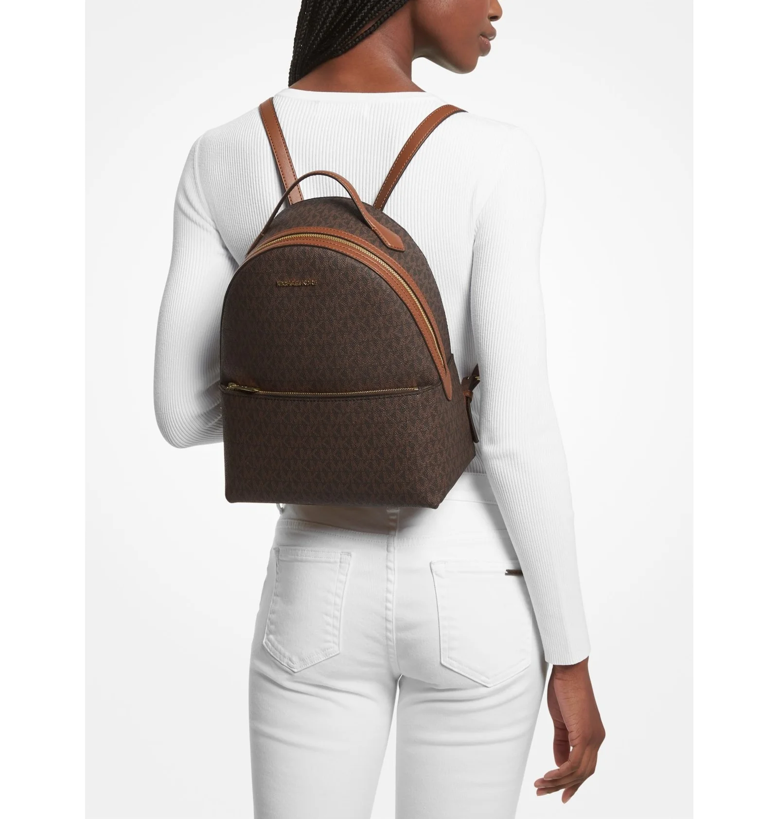 Michael Kors Sheila Medium Logo Backpack brown — фото 6