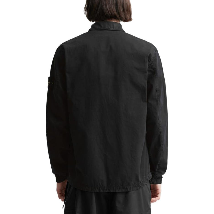 Куртка чоловіча Stone ISLANDBrushed Cotton Canvas Zip Shirt Jacket 'Black' — фото 6