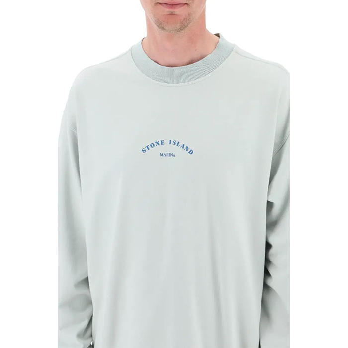 Худі чоловіче Stone Island Marina Plated Dyed Popover Hoodie - Sky Blue Pczec — фото 4