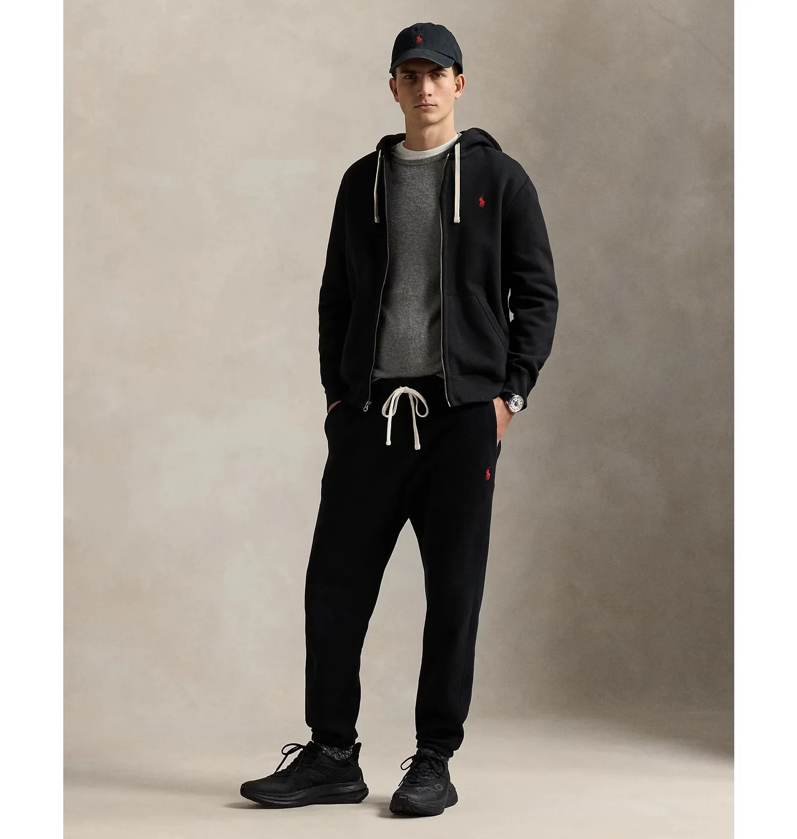 Худі чоловіче Polo Ralph Lauren Fleece Full-Zip Hoodie Black — фото 4