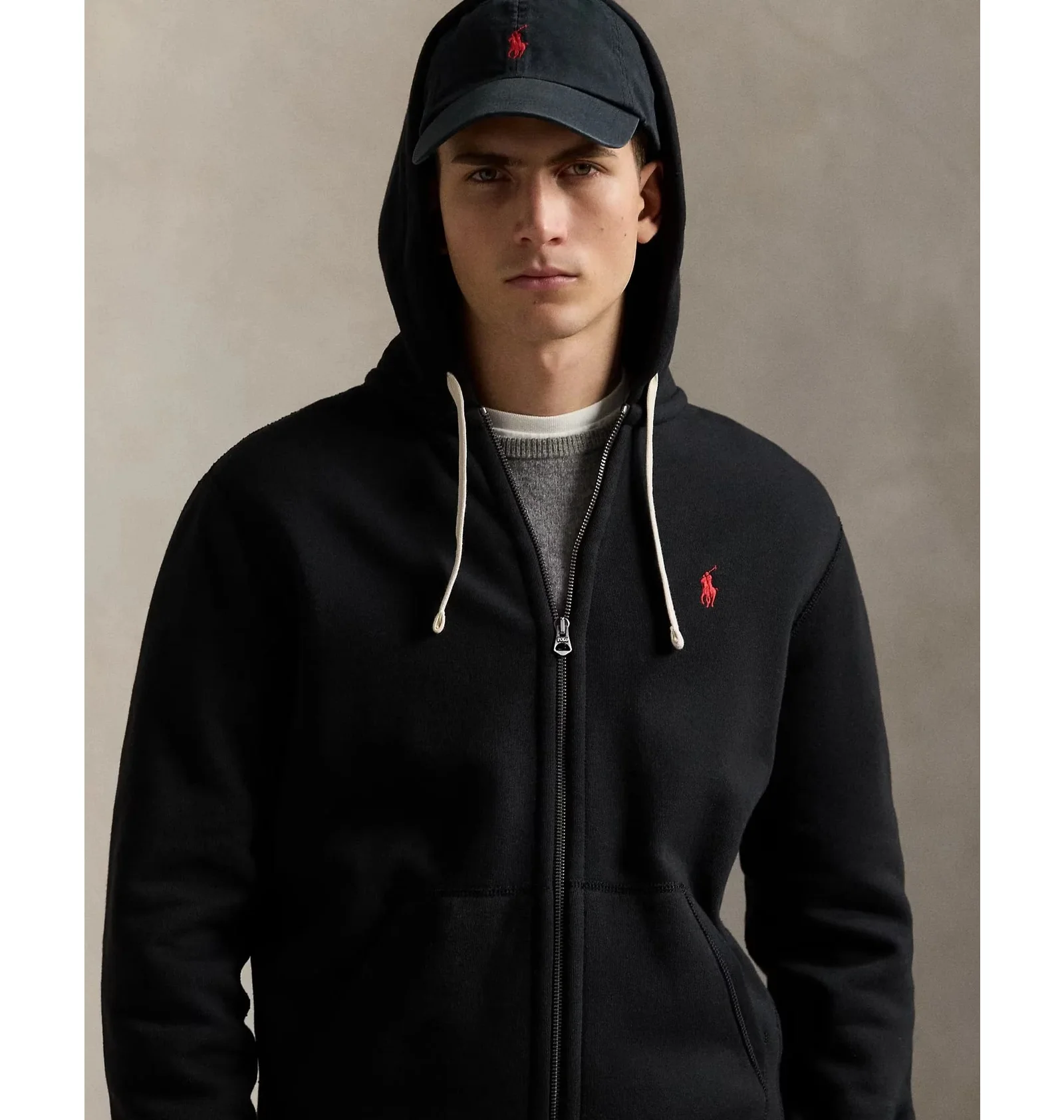 Худі чоловіче Polo Ralph Lauren Fleece Full-Zip Hoodie Black — фото 5