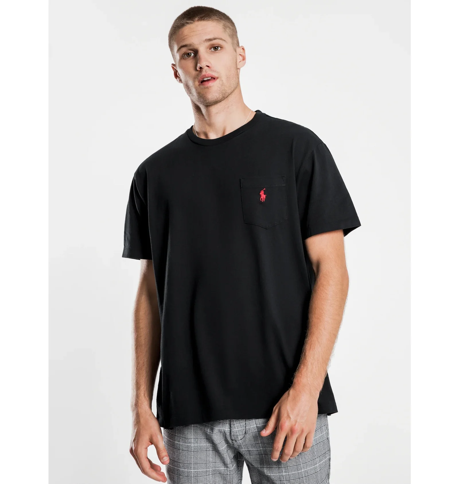 Футболка чоловіча Polo Ralph Lauren Pocket Tee In Black — фото 3