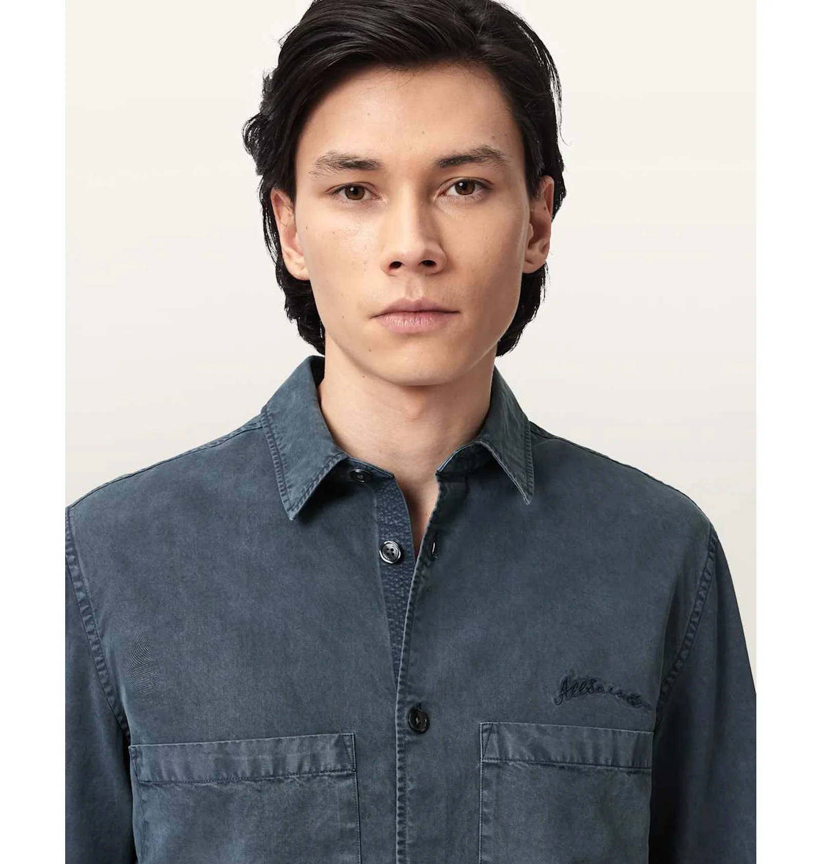 Світшот чоловічий Allsaints Rohdi Long Sleeve Overshirt Dark Steel Blue — фото 6