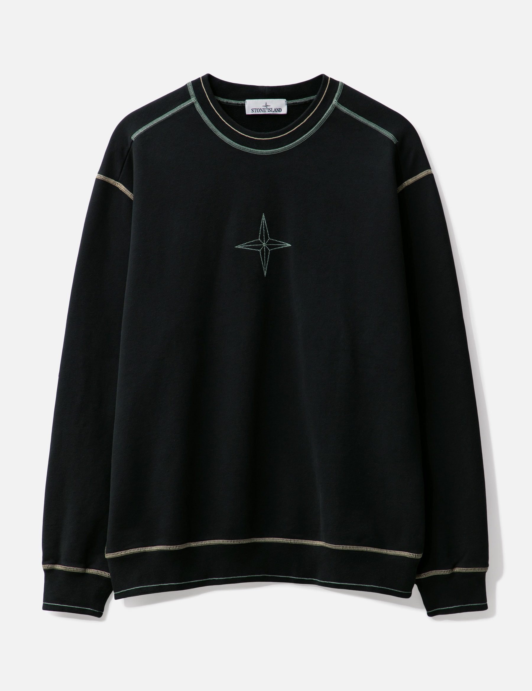 Світшот чоловічий Stone Island Logo Print Crew Neck Pullover Sweatshirt — фото 1