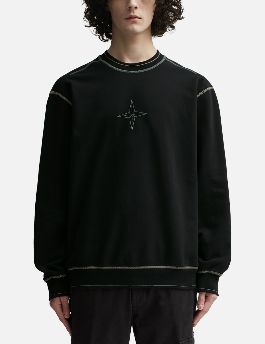 Світшот чоловічий Stone Island Logo Print Crew Neck Pullover Sweatshirt — фото 5