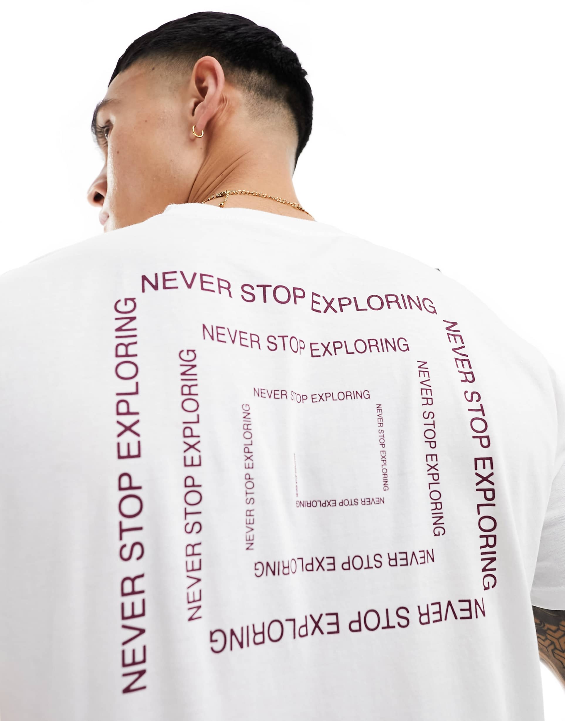 Футболка чоловіча The North Face Box Swirl Back Print T-Shirt In White Exclusive (NF0A89EAFN41) — фото 3