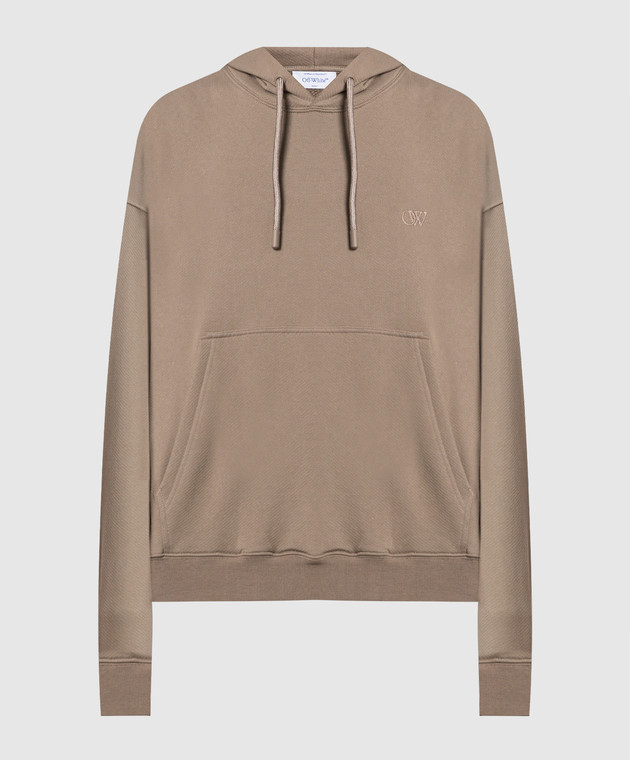 Худі чоловіче Off White Emb Skate Hoodie Beige — фото 2