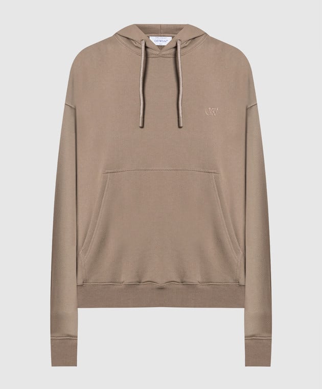 Худі чоловіче Off White Dbl Moon Arrow Skate Hoodie Beige — фото 2