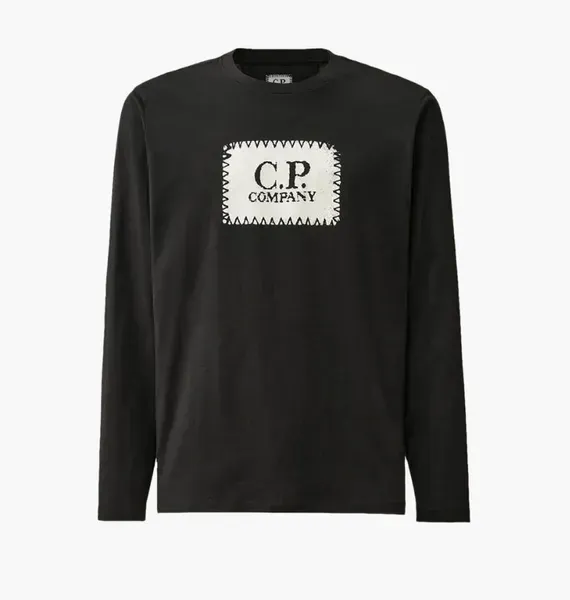 Футболка чоловіча Cp Company Long Sleeve Black Jersey — фото 1
