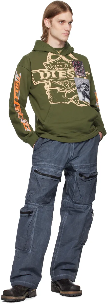 Штани чоловічі Cargo Nohavice Diesel P-Noode-A Cargo Pants Blue — фото 5