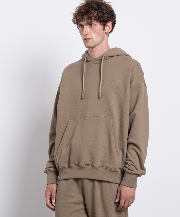 Худі чоловіче Off White Emb Skate Hoodie Beige — фото 4