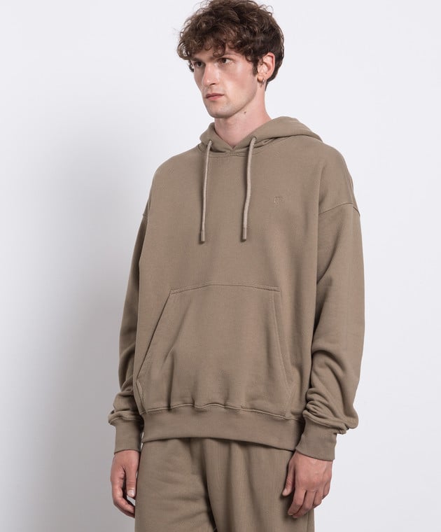 Худі чоловіче Off White Dbl Moon Arrow Skate Hoodie Beige — фото 4