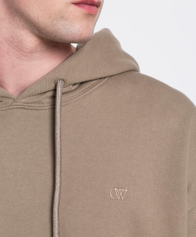 Худі чоловіче Off White Emb Skate Hoodie Beige — фото 6