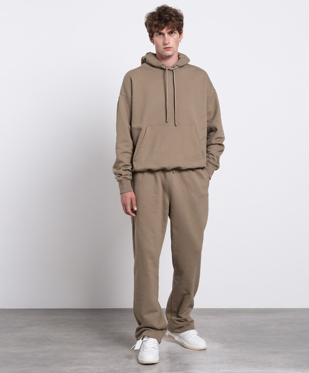 Худі чоловіче Off White Emb Skate Hoodie Beige — фото 3