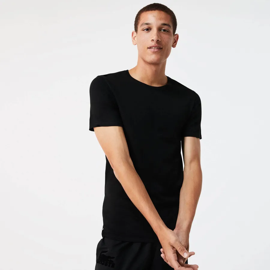 Футболка чоловіча Lacoste Mens TH3321 Undershirt T-Shirt - Black — фото 1
