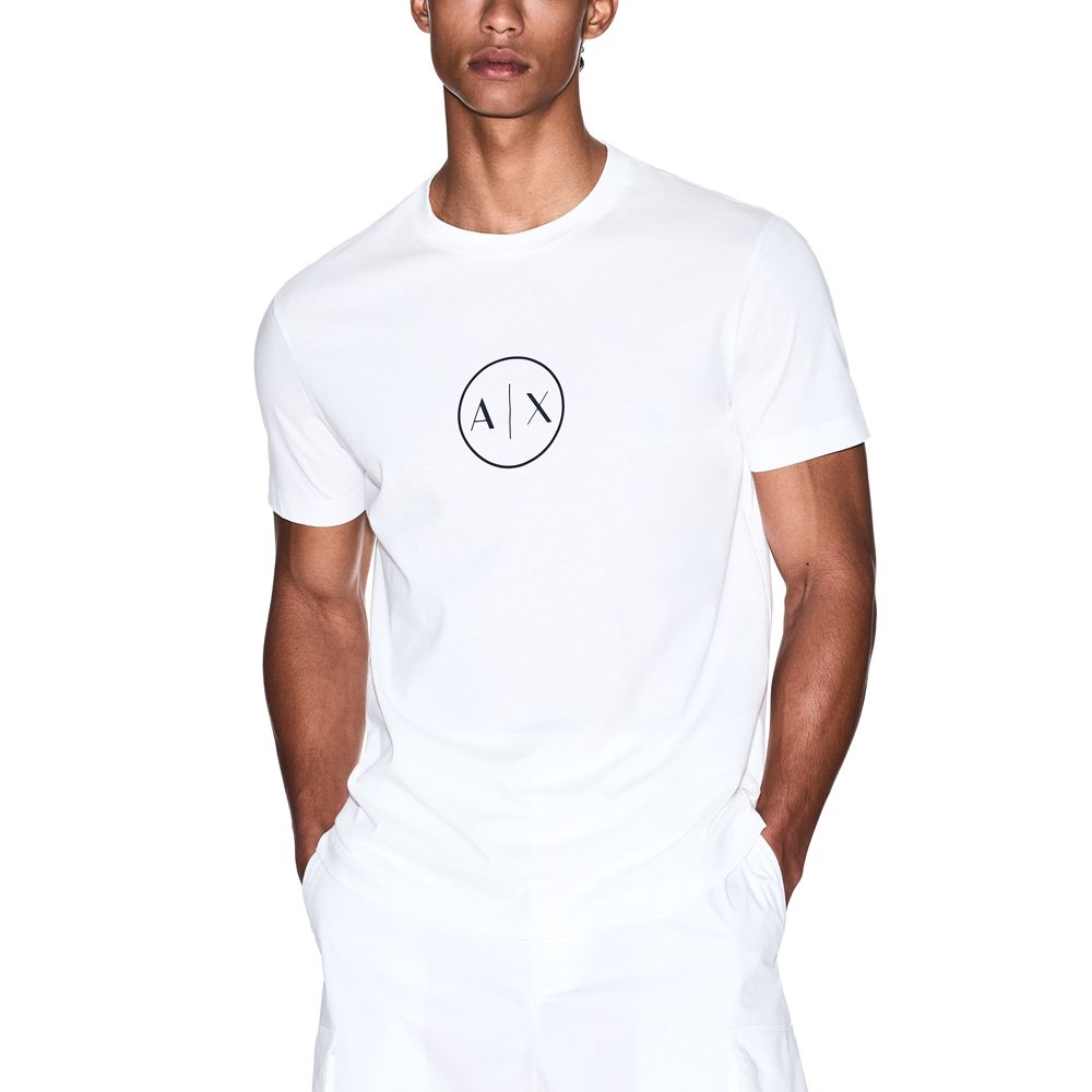 Футболка чоловіча Armani Regular Fit T-Shirt With Round Logo White — фото 2