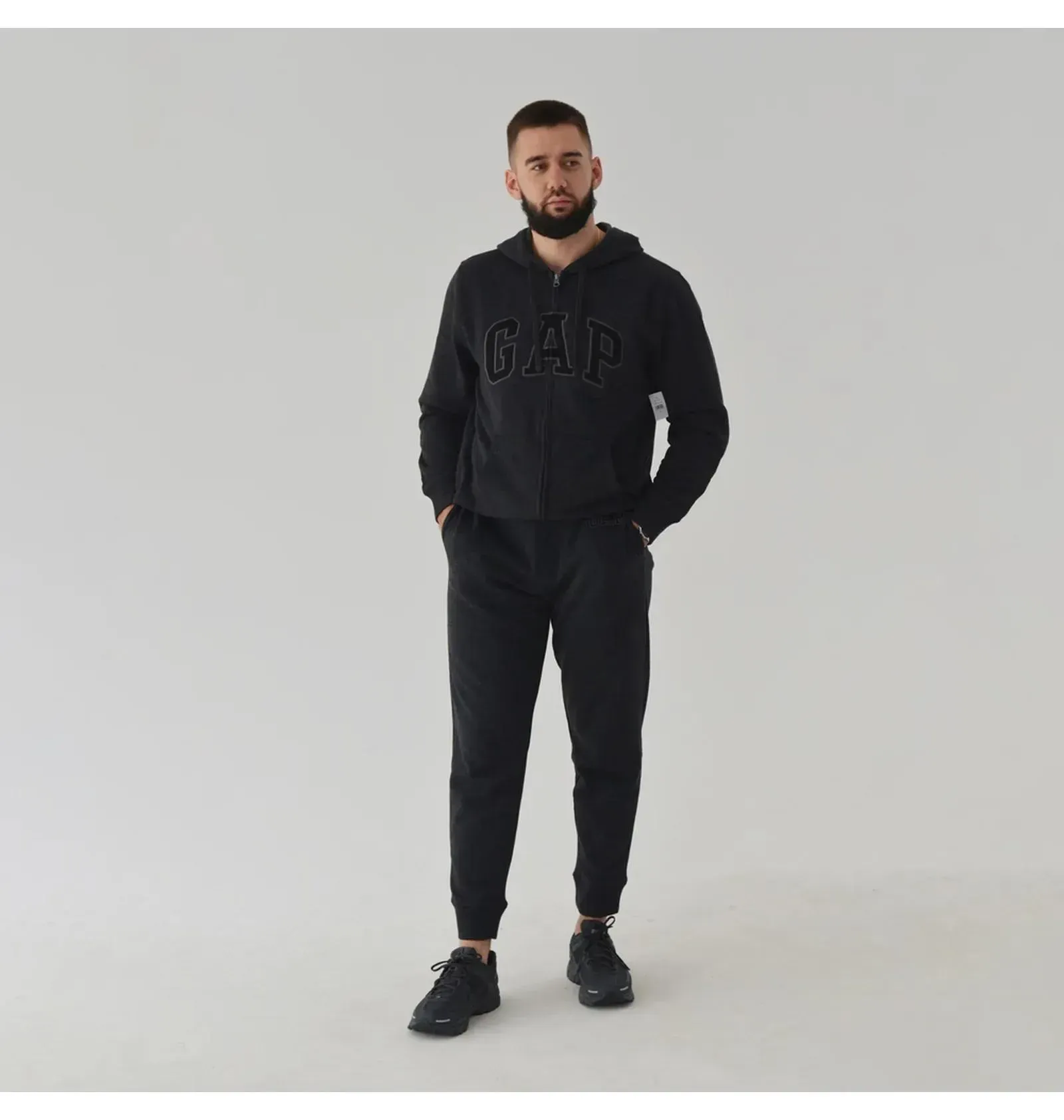 Худі чоловіче Gap Logo Zip Hoodie Grey (218871801) — фото 3