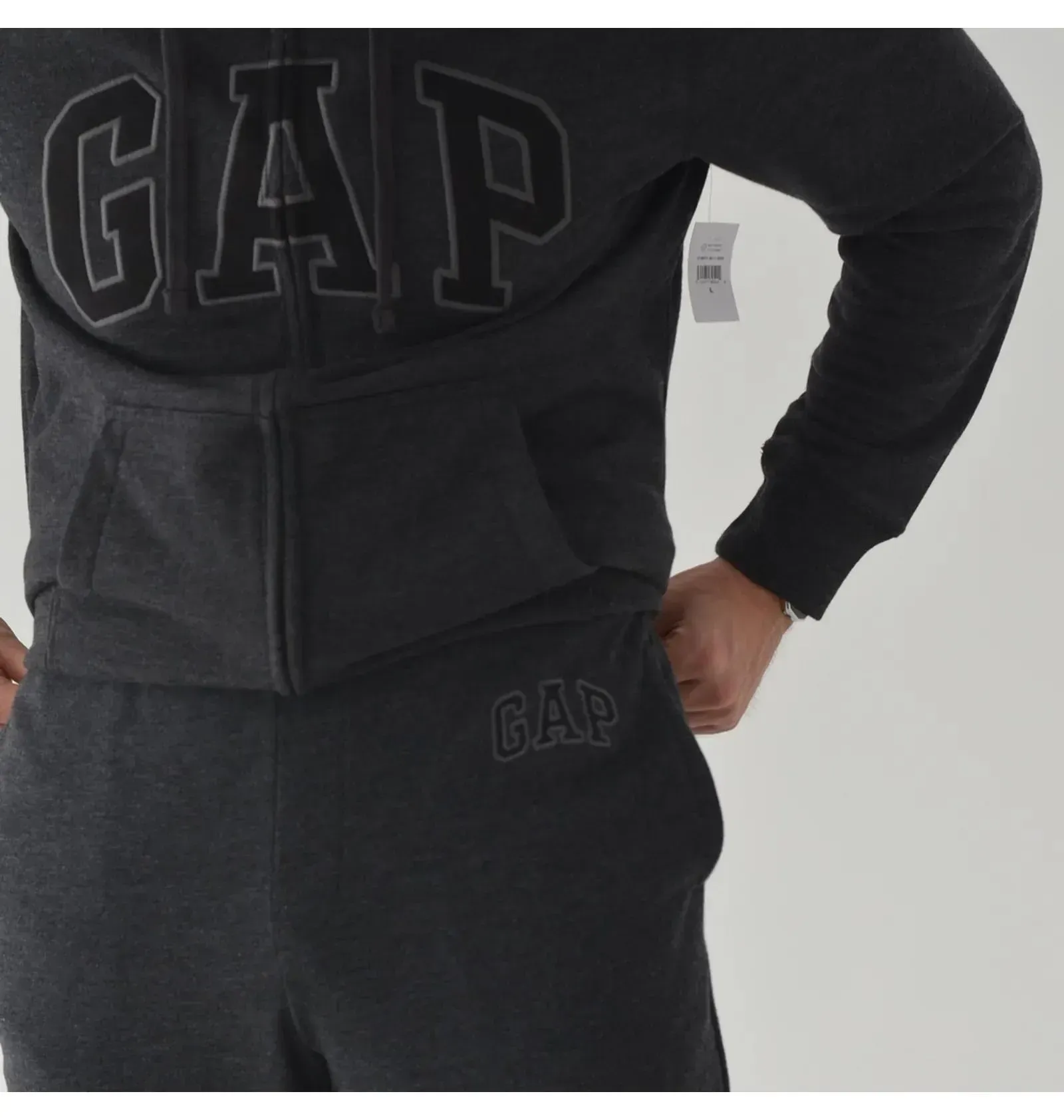Худі чоловіче Gap Logo Zip Hoodie Grey (218871801) — фото 7